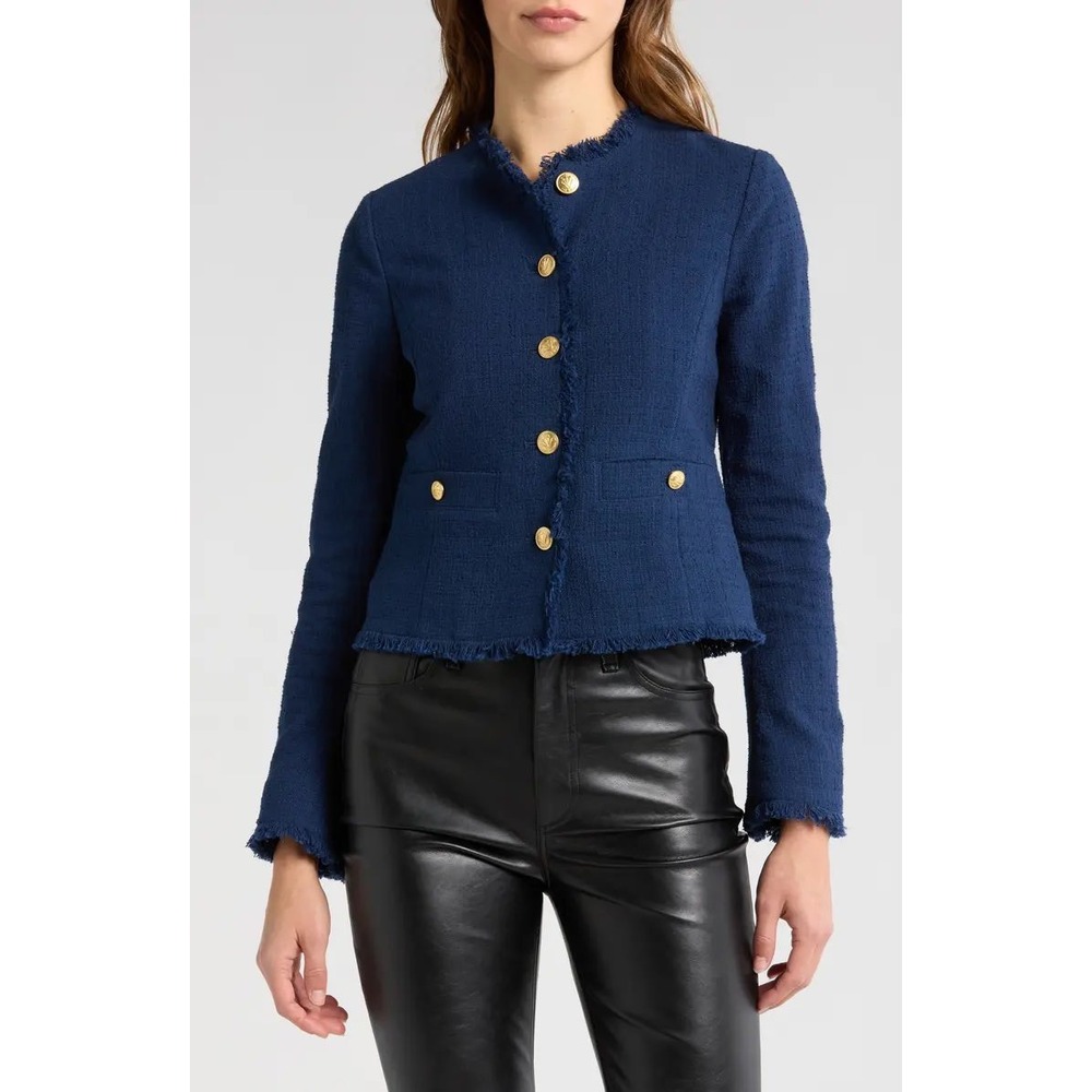 NWT Rag & Bone Carmen Frayed Navy Jacket / Size 2 /‎ MSRP $528